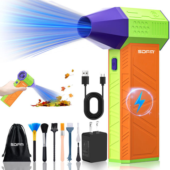 Picture of SDFM Electric Air Duster - 130000RPM Compressed Air Duster - 3 Gear Adjustable Jet Dry Blower - can Reusable Can for Computer Keyboard,Outdoors,Car,Home.（X3 Max-Black） (X3 Max-Colorful)