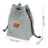 Picture of PATIKIL Camera Lens Pouch, XL Size Drawstring Lens Case Flannel Camera Lens Handbag Camera Bag with Adjustable Shoulder Strap for DSLR Camera Lens, Grey