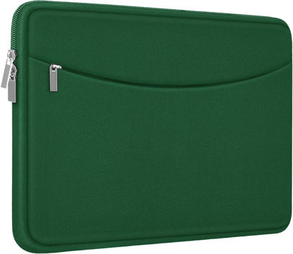 Picture of Laptop Sleeve Bag 14 inch, Shockproof Protective Laptop Cover Briefcase Carrying Computer Bag with Accessory Pocket Portable Laptop Sleeve for 14" MacBook, HP, Dell, Lenovo, Acer, Green