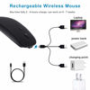 Picture of SUNGI Bluetooth Mouse for Laptop/iPad/Android PC,Rechargable Quiet Slim Wireless Mice Compatible with Windows/Linux/Tablet,Black(Not for Mac, MacBook)