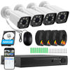 Picture of H.265+ Wired Security Camera DVR Kit System with AI Human Vehicle Detection, 4X 1920P 5MP IP67 Metallic Indoor/Outdoor Cameras IR Night Vision, 4K NVR 500GB HDD Included for 24/7 Recording