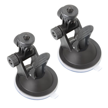Picture of ThtRht 2 Pack Dash Cam Suction Cup Mount with 1/4 Screw Thread Windshield Camera Holder Stand for Car Dashcam GPS Driving DVR Action Camcorder Phone Bracket Video Recorder