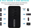 Picture of USB Switch 4 in 4 Out, USB Switcher Selector 4 Port for 4 Computer Share 4 USB Devices Keyboard Mouse Printer Scanner with Desktop Controller and Cables
