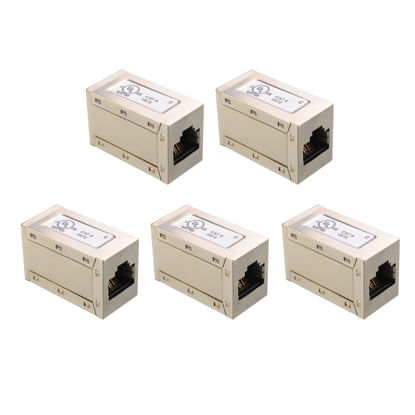 Picture of [UL Listed] Cable Matters 5-Pack 10Gbps Shielded Cat 6A Ethernet Coupler (Shielded Cat 6 Ethernet Coupler, RJ45 Coupler, Cat6 Coupler, Ethernet Extender Adapter), Compatible with Cat6, Cat5e