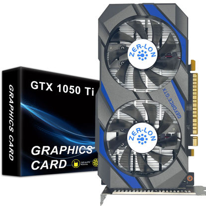 Picture of ZER-LON GeForce GTX 1050 Ti Gaming Graphics Card, 4GB GDDR5 128bit 1291MHz DP HDMI DVI-Output GPU, PCI Express 3.0 Support Up to 4K Video Card for Office and PC Gaming