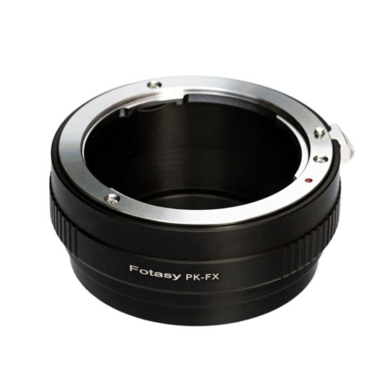 Picture of Fotasy PK lens to Fuji X Adapter, Adapter for Pentax K Mount, Compatible with Fujifilm X-Pro1 X-Pro2 X-Pro3 X-E2 X-E3 X-A10 X-T1 X-T2 X-T3 X-T4 X-T10 X-T20 X-T30 X-T30II X-T100 X-H1
