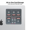 Picture of Afterplug Ultra Slim Stick On SD and MicroSD Card Holder with Reusable Adhesive for laptops, 9 Card Slots Supports up to 5 SD Cards and 4 MicroSD Cards, Gray