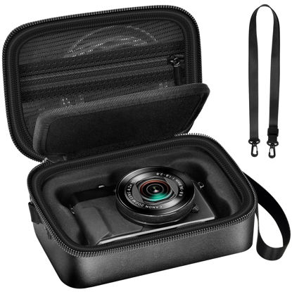 Picture of Case for Canon PowerShot G7X Mark III/ Mark II/ SX740/SX730 4K Digital Camera, Point and Shoot Camera Bag With Padded Divider Holds SD Cards, Mesh Pocket for Usb Cable, Accessories-Black(Box Only)
