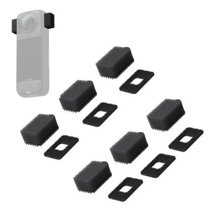Picture of Fotoleey Mic Wind Muff for Insta360 X4 - Microphone Noise Reduction Windscreen Foam for Insta360 X4, 6 pcs in Pack