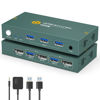 Picture of KVM Switch 1 Monitors 2 Computers Displayport 8K@60Hz, USB3.0 KVM Switch Displayport with 3 USB 3.0 Ports EDID Adaptive Sharing Mouse Keyboard and Monitor Plug and Play