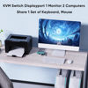 Picture of KVM Switch 1 Monitors 2 Computers Displayport 8K@60Hz, USB3.0 KVM Switch Displayport with 3 USB 3.0 Ports EDID Adaptive Sharing Mouse Keyboard and Monitor Plug and Play