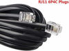 Picture of ohCome Telephone Extension Cord 25 Feet Phone Cable with Standard RJ11 Plug, with 1 in-Line Couplers and 20 Cable Clip Holders - Black