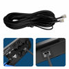 Picture of ohCome Telephone Extension Cord 25 Feet Phone Cable with Standard RJ11 Plug, with 1 in-Line Couplers and 20 Cable Clip Holders - Black