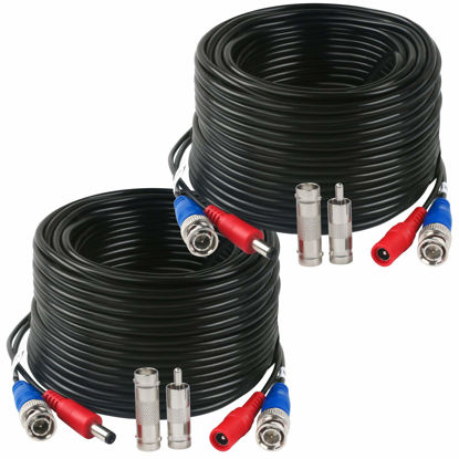 Picture of Tainston 2 Pack 100 Feet BNC Video Power Cable,BNC Extension Wire Video Security Camera Wire with Connectors for CCTV Camera DVR Surveillance System