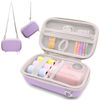 Picture of PLEAVEE Instant Print Film Camera Case for Kid Cameras & Digital Video Camera, Hard Storage Holder Organizer Bag Compatible with ESOXOFFORE/Dylanto/Anchioo/MINIBEAR and More (Purple)