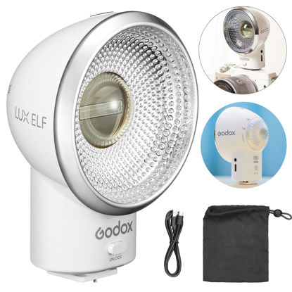 Picture of Godox Lux Elf Retro Camera Flash,GN6 6000K±200K CCT,S1/S2 Optical Control,5 Levels Flash Power Steps,Built-in Battery with Type-C Charging,for Fujifilm Canon Nikon Olympus Sony Hot-Shoe Cameras