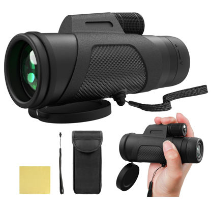Picture of 12x42 Monocular Telescope for Adults, High Powered HD Compact Monoculars Portable Handheld Telescope with BAK4 Prism FMC Lens for Hiking Bird Watching Camping Travel Concerts
