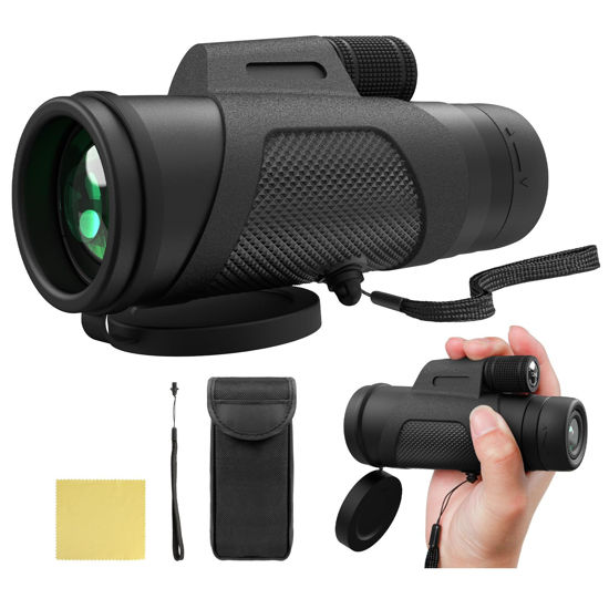 Picture of 12x42 Monocular Telescope for Adults, High Powered HD Compact Monoculars Portable Handheld Telescope with BAK4 Prism FMC Lens for Hiking Bird Watching Camping Travel Concerts