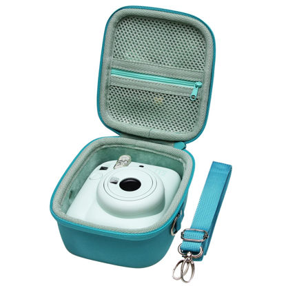 Picture of LTGEM Hard Case Compatible with Fujifilm Instax Mini 12 / Mini 11 / Mini 10 / Mini 9 / Mini 8 / Mini 7 / Mini 7+ Instant Camera - Storage Protective Carrying Bag with Shoulder Strap （Mint Green）