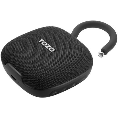Picture of TOZO PE1 Portable Bluetooth Speakers with Adjustable Carabiner, Mini Bluetooth Wireless Shower Speaker with IPX8 Waterproof, 32H Playtime Punchy Bass Audio Speaker for Home, Outdoor and Travel, Black