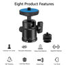 Picture of Universal 1/4" Swivel Mini Ball Head Screw Tripod Mount with Hot Shoe Mount, EszkozTA 360° Panoramic Rotating Mount Base Adapter for DSLR Cameras HTC Vive Tripods Monopods Light Stand