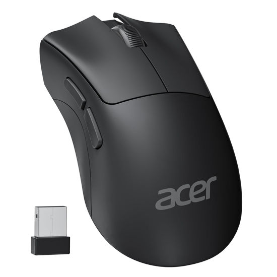 Picture of acer Wireless Mouse, 1200 DPI Computer Mouse Wireless with 2.4GHz USB A Receiver, 5 Buttons USB Mouse Compatible, PC, Laptop, Desktop (Black)