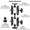 Picture of Keuvirya Fish Finder Mount, 1" Ball Mount w/Aluminum Long Arm Extension, AMPS Round Plate for GPS/Boats/Vehicle, T-Bolt Attachment for Track Mount & Backup Camera Monitor, B Size Compatible with RAM