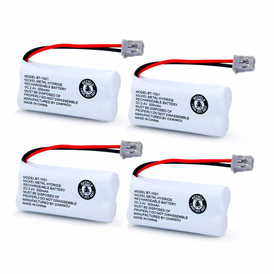 Picture of OXWINOU BT-1021 2.4V 300mAh Cordles Phone Battery Compatible with for Uniden uniden 6.0 BT-1016 BT-1008 BT-1025 BBTG0847001 BBTG0798001 Empire CPH-515B Phone Battery(4-Pack)