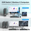 Picture of USB 3.0 Displayport KVM Switch 1 Monitors 2 Computers, with 3 USB 3.0 Hub, 8K@60Hz DP 1.4 Dual Monitor KVM Switch, Wired Remote KVM Switches, Share Keyboard Mouse Printer, EDID,Plug and Play