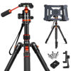 Picture of Tripod for Camera with Handle, 2 in1 Camera Tripods & Monopods with Removable Tray, Heavy Duty Tripod for DSLR Camera Projector and Sheet Music, Extra Metal Spikes and Carry Bag.