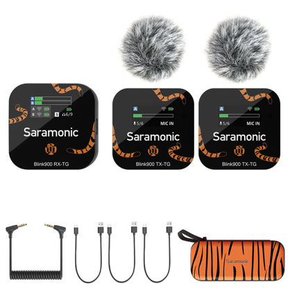 Picture of Saramonic Blink900 B2TG Dual Wireless Lavalier Microphone System & 656ft Wireless Range & Monitor & OLED Screen for Canon Nikon DSLR Camera, Camcorder, for Interview, Vlogging, Tiktok, YouTube Video