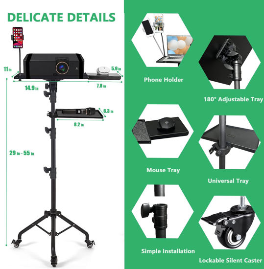 GetUSCart- Asltoy Projector Tripod Stand with Wheels Adjustable Height ...