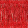 Picture of 2 Pcs 3.2ft x 8.2ft Shiny Red Metallic Tinsel Foil Fringe Curtains Photo Booth Backdrop for Birthday Wedding Holiday Celebration Bachelorette Party Decorations (Red)