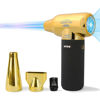 Picture of Compressed Air Duster - Electric Duster for Hair Barber, 3 Gear Mini Portable Jet Dry Air Blower, Cordless Vacuum Cleaner, for PC, Office,Salon, Fan, Laptop, Keyboard, Car -Black Gold
