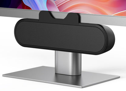 Picture of INGA Computer Speakers for Desktop PC, USB Monitor Speaker Bar with Clip-On, Wired Desk Speakers with HD Stereo Loud Sound, Laptop Speaker Mini Sound Bar, Easily Clamps to Monitor