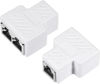 Picture of VizGiz 2 Pack RJ45 Splitter 1 to 2 Port T Adapter Female Socket Ethernet Connector Dual Ways Plug Modular Hub Switcher for Network Cat5 Cat6 Cat7 LAN Cable Computer PC Router POE IP Camera TV Box