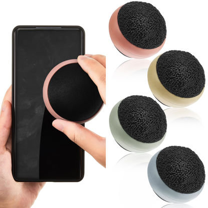 Picture of Suclain 4 Pack Touch Screen Cleaner Balls Phone Cleaning Ball Microfiber Touch Car Screen Glass Cleaner Cleaning Ball for Computer Laptop Cell Phone Monitor(Green, Blue, Warm Red, Yellow)