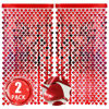 Picture of AIBIIN 2 Pack of 3.3x6.6ft Valentines Day Red Heart Foil Fringe Curtain Heart Door Curtain Streamers Backdrop Curtains for Birthday Wedding Bachelorette Party Decorations Photo Shoot Props