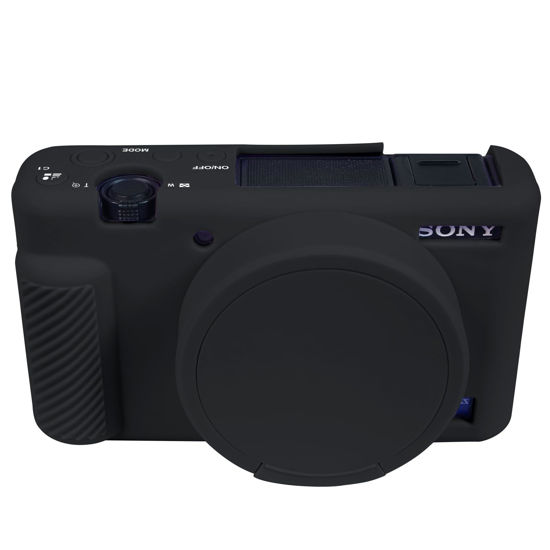Picture of Camera Case for Sony ZV-1, ZV1 Camera Cover Silicone Camera Sleeve with Buttons Prompts Removable Lens Cap, Camera Body Skin Protective Case for Sony ZV 1 Digital Camera -Black