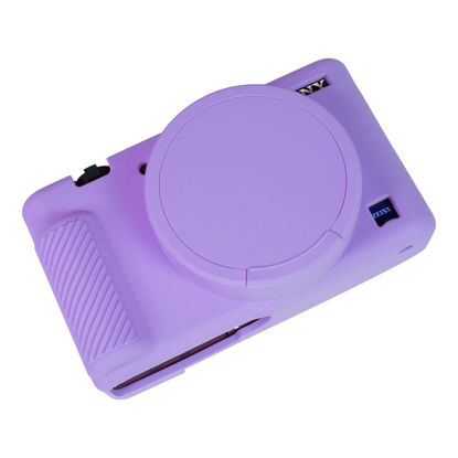 Picture of Camera Case for Sony ZV-1, ZV1 Camera Cover Silicone Camera Sleeve Body Skin Protective Case with Removable Lens Cap for Sony ZV 1 Digital Camera, Purple