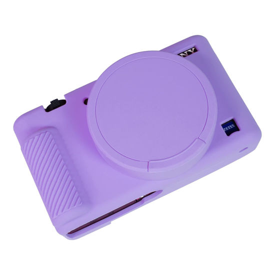 Picture of Camera Case for Sony ZV-1, ZV1 Camera Cover Silicone Camera Sleeve Body Skin Protective Case with Removable Lens Cap for Sony ZV 1 Digital Camera, Purple