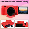 Picture of Camera Case for Sony ZV-1, ZV1 Camera Cover Silicone Camera Sleeve Body Skin Protective Case with Removable Lens Cap for Sony ZV 1 Digital Camera, Red