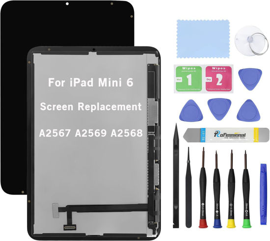 Picture of HOYRTDE 8.3" Screen Replacement for iPad Mini 6 2021 A2567 A2569 A2568 LCD Display Glass Touch Digitizer Premium Kit with Tools
