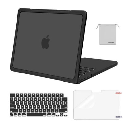 Picture of MOSISO Compatible with MacBook Pro 14 inch Case 2025-2021 M4 M3 M2 M1 A3112 A3185 A3401 A2918 A2992 A2779 A2442, Soft TPU Bumper Anti-Scratch Hard Case&Keyboard Skin&Screen Film&Pouch, Black