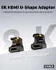 Picture of Duttek 8K HDMI 180 Degree Adapter, U Shaped HDMI Adapter, Up Angle & Down Angle HDMI 2.1 Extender Adapter, 48Gbps HDMI Male to Female Adapter with LED Indicator for Laptop, HDTV, PS5 2 Pack