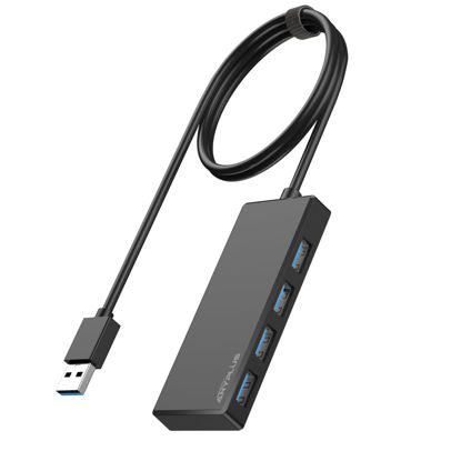 Picture of ANYPLUS USB Hub, Multiport USB Splitter Adapter, 2 ft Long Cable USB 3.0 Hub, USB Extender for Laptop, PC, iMac, Surface Pro, MacBook, Mac Pro, Flash Drive, XPS, Mouse, HDD