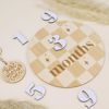 Picture of Monthly Baby Milestone Signs - Baby Monthly Milestone Wooden Circles for 1-12 Month Photos & Gender Neutral Announcement Cards (Caro)
