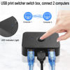 Picture of QIANRENON USB2.0 Printer Sharer Switcher 2 Port USB B Print Selector Switch Adapter, 2 Computer Share 1 Printer Manual Switcher, with LED Light, Including 2 * 1.5m Print Cable