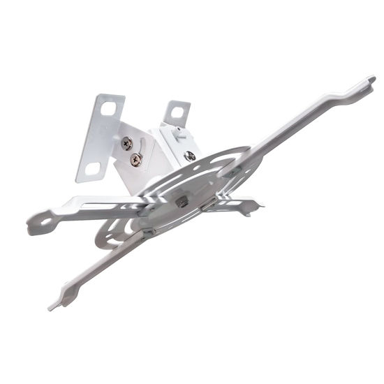 Picture of Low Profile Projector Ceiling Mount Universal, 22 lbs Max Weight, 360° Rotation 30° Tilt | Universal Projector Bracket 3.3" High, Suspended Drop Ceiling Mount Kit for Home & Office Projectors(White)