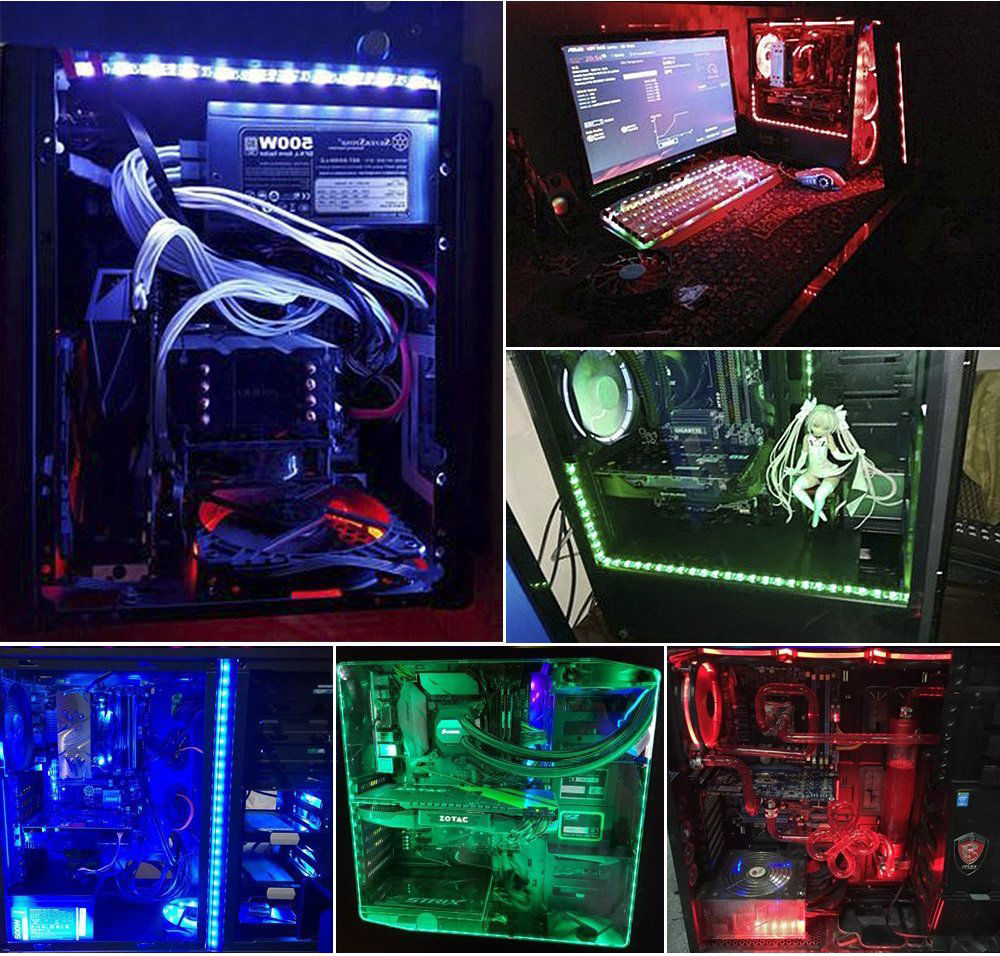 GetUSCart- DS leddess RGB LED Strip Computer Lighting via Magnet with ...